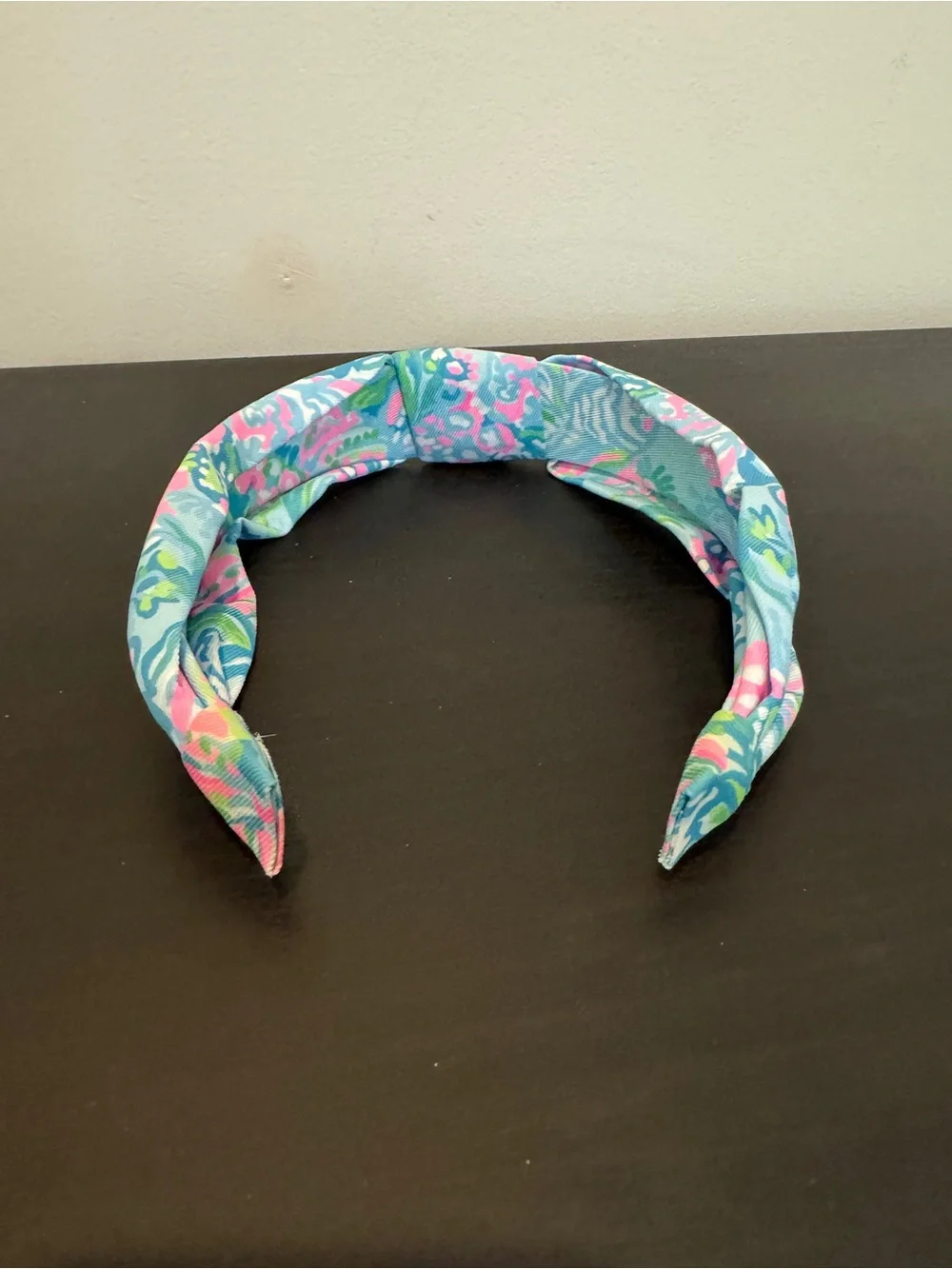 Lilly Pulitzer Girls Knotted Headband in Blue, Pink & Green Floral